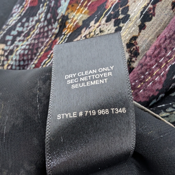 Rebecca Taylor NWOT Multi Combo Watercolor Short Sleeve Snake Silk Top - Picture 7 of 7